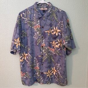 Tommy Bahama 100% Silk Tropical Floral Men's Shirt Short Sleeve Resort Medium